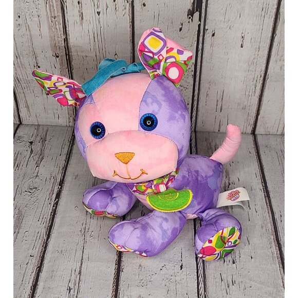 9" Doodle Pet "Sparkle" Puppy Dog Plush Purple Pink Stuffed Animal Drawing Toy - Picture 1 of 7